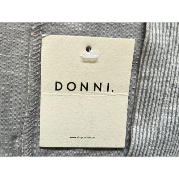 NWT DONNI. Gray Stripe Soft Ribbed Cardigan Sweater Pullover Women's One Size - Picture 5 of 11